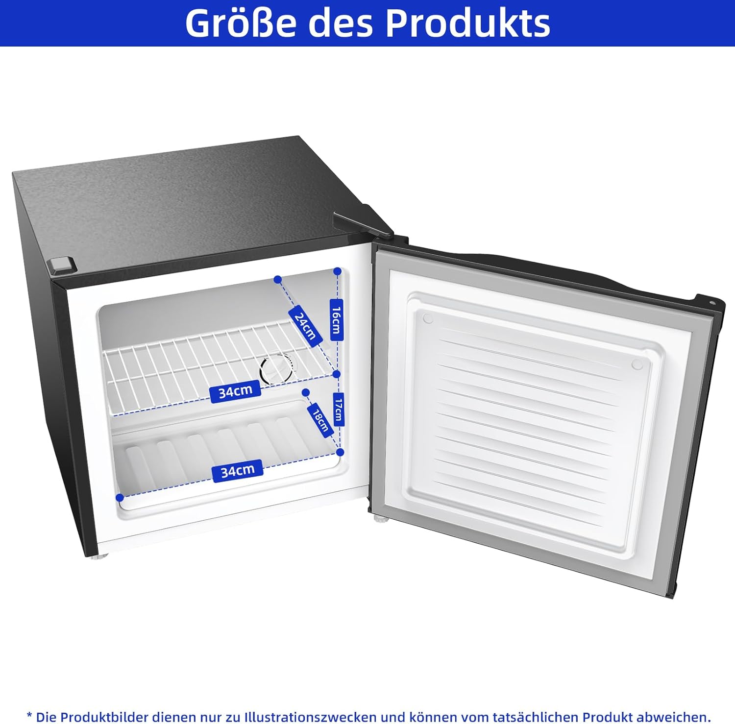 CHIQ Mini Bar Fridge 46 L, Mini Fridge, 49.6 x 47.4 x 44.7 cm (H x W x D), E Energy Consumption 80 kWh per Year, Very Quiet 39 dB