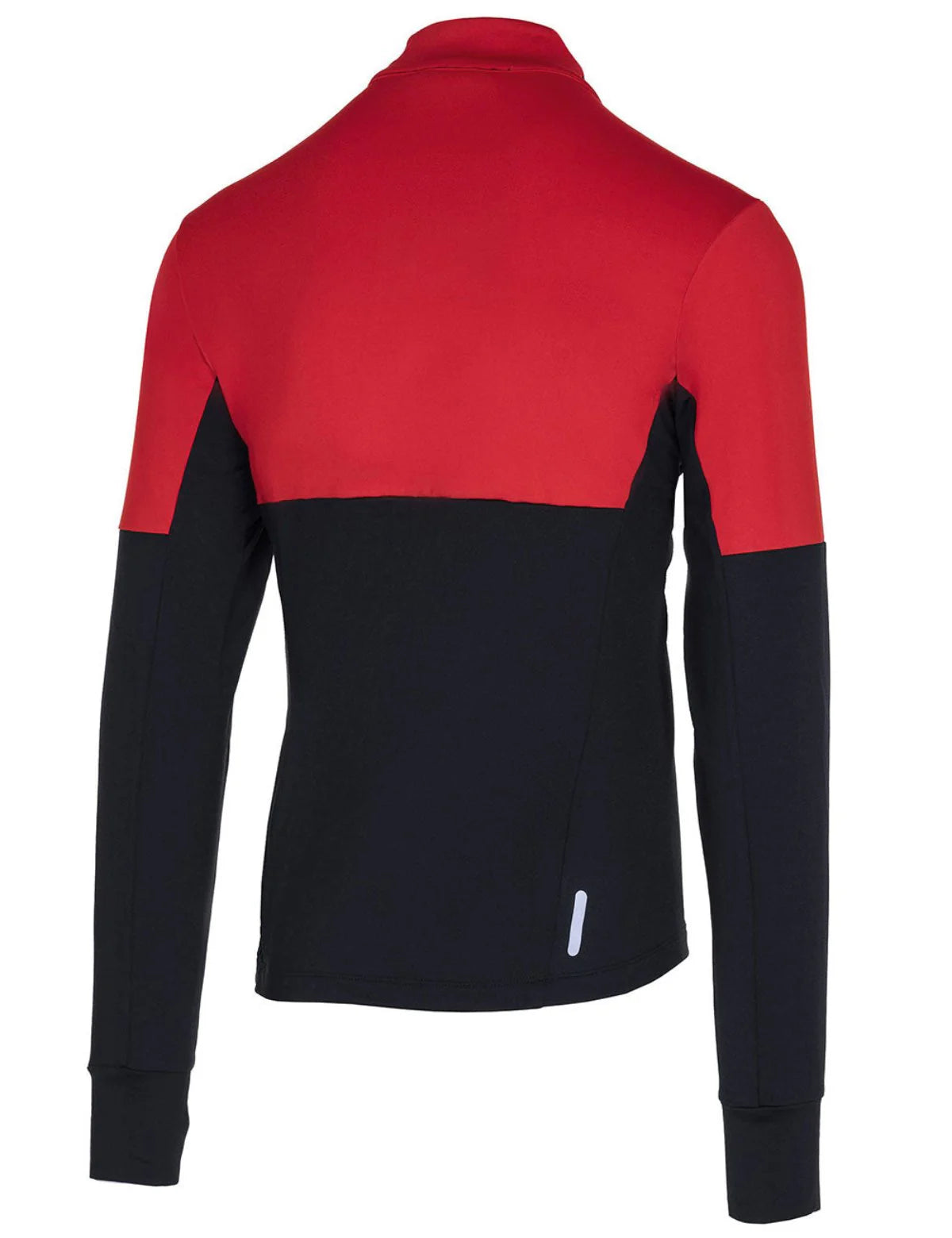 Herren Winter Fleece Laufshirt Langarm Thermo Running Sweatshirt Pro Line Schwarz Rot
