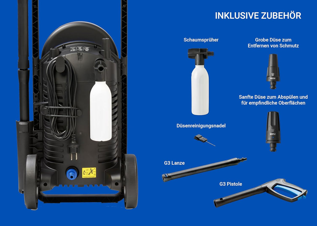 Nilfisk Core 140 Idropulitrice con PowerControl - Idropulitrice per la pulizia di aree esterne e il lavaggio auto (1800 W)