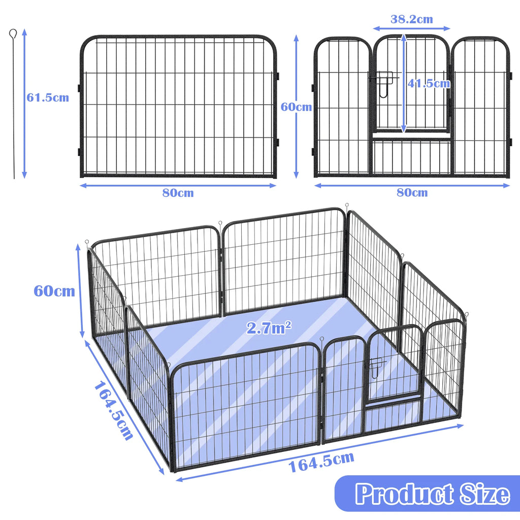 Box per cuccioli Sonnewelt a 8 pannelli, alta 60 cm, pieghevole