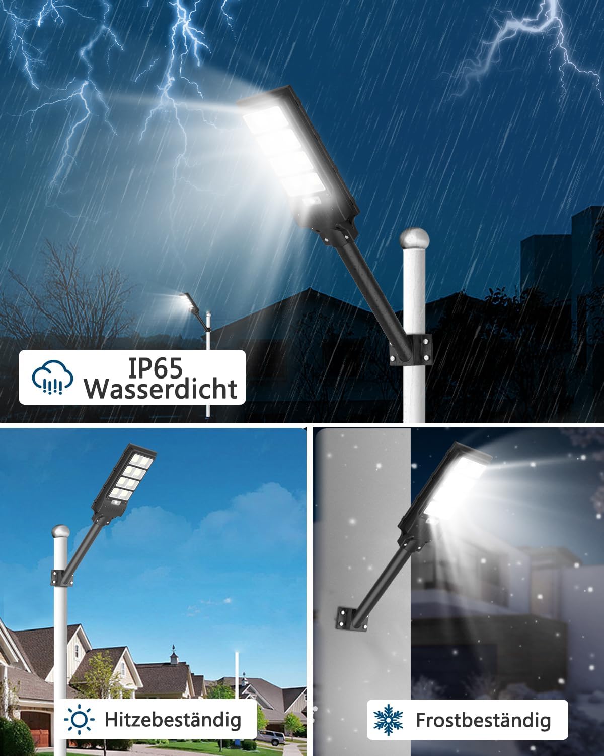 Sararoom 600W Straßenlaterne Solar Wegeleuchte, 594LEDs Solarlampe mit Bewegungsmelder, 6500K Wandleuchten mit Fernbedienung - IP65 Straßenlampe Außen Sicherheitsleuchte für Garten Garage Hof,4Pack
