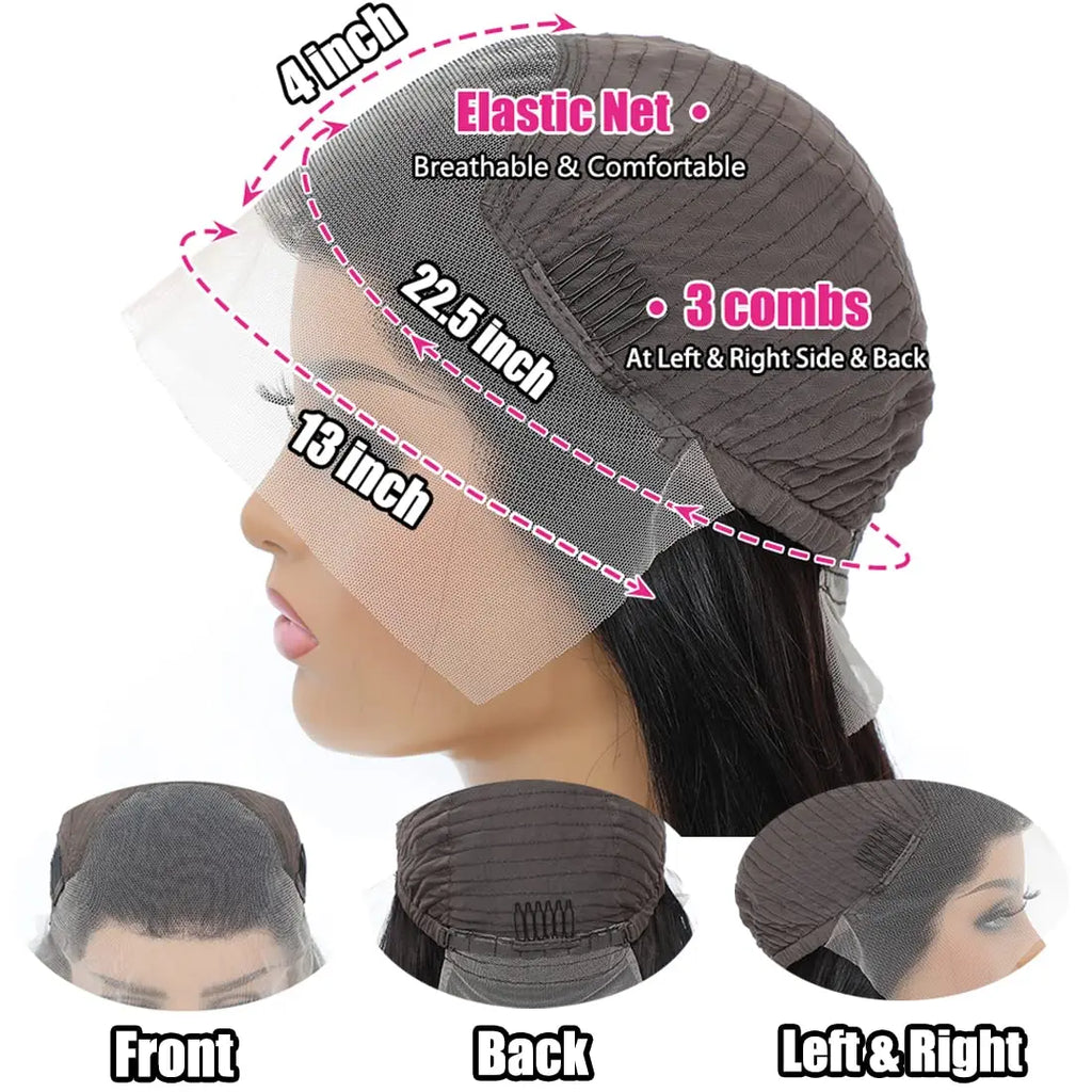 Meerwasser-Wave Lace Front Perücken Echthaar 13x4 HD Lace Frontal Perücken für Frauen Echthaar 180% Dichte Nass und Wellige Echthaarperücken
