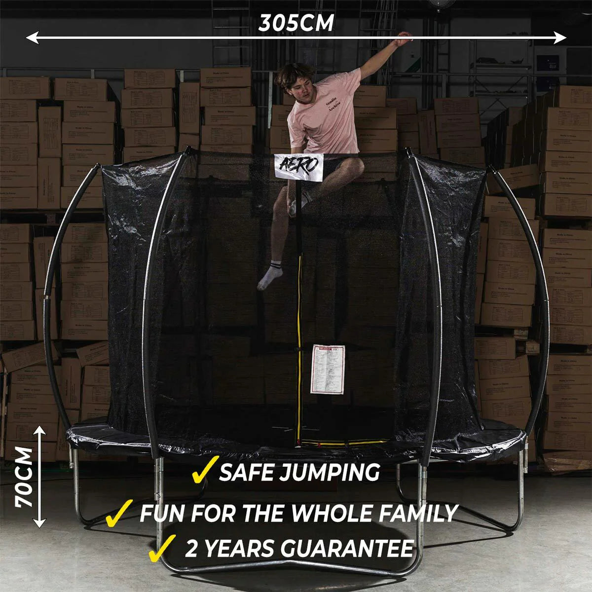React Aero Trampolin 3,05m mit Sicherheitsnetz