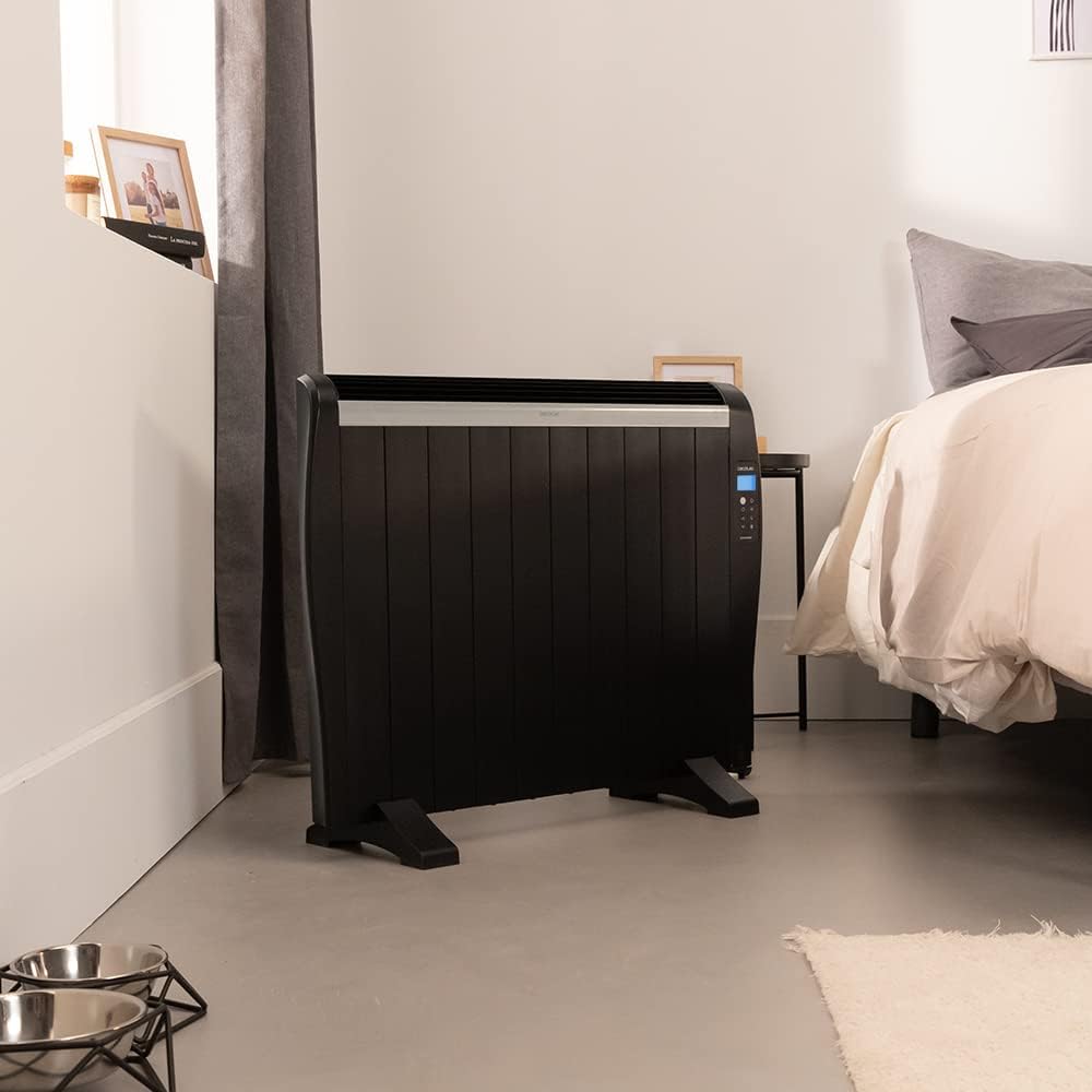 Cecotec Flachheizkrper mit Fernbedienung ReadyWarm 2500 Thermal. 1800 W, 12 Elemente aus Aluminium, LCD-Bildschirm, 3 Heizungsmodi, Timer, Slim Design, berhitzungsschutz Overprotect System