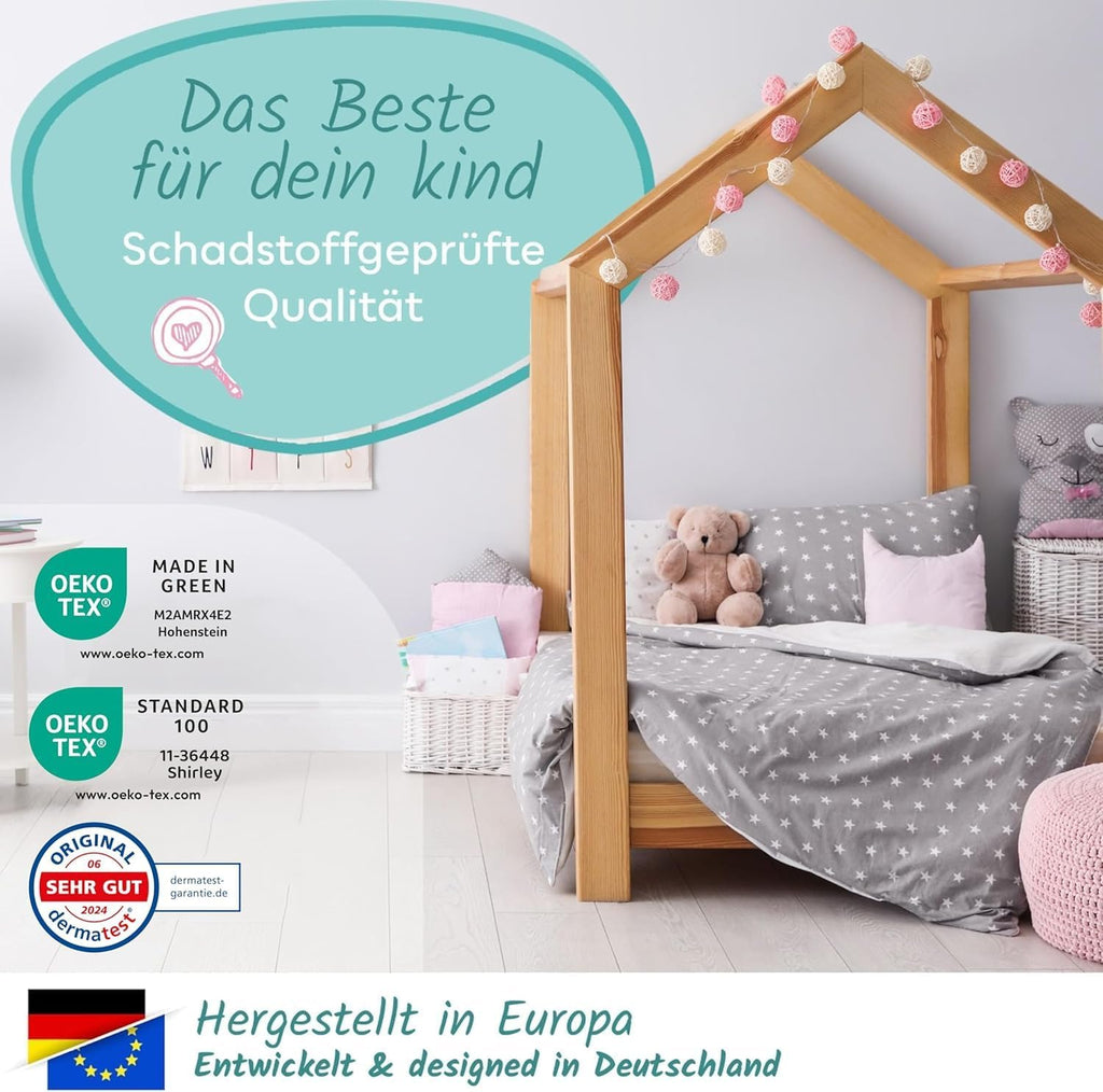 Sun Garden Kindermatratze 120x200 cm H3, Oeko Tex 100 Zertifiziert, Matratze für Kinderbett, Bezug waschbar, Optimale Matratze für Kinder, Bezug mit Klimafaser-Versteppung, Modell P1440 ComfortPur