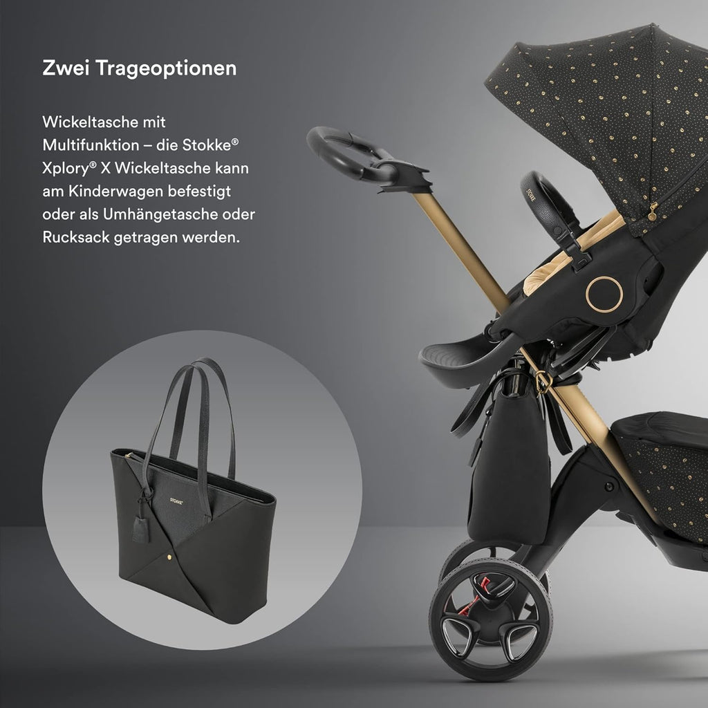 Stokke Xplory X Wickeltasche – Trageoption als Schultertasche oder Rucksack – Inklusive faltbarer Wickelunterlage & Beuteltasche – UPF 50+, wasserabweisend, leicht zu reinigen