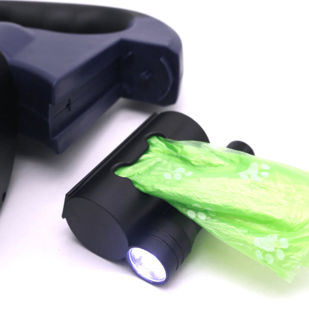 LumiPup - Guinzaglio doppio per cani con torcia avvolgibile