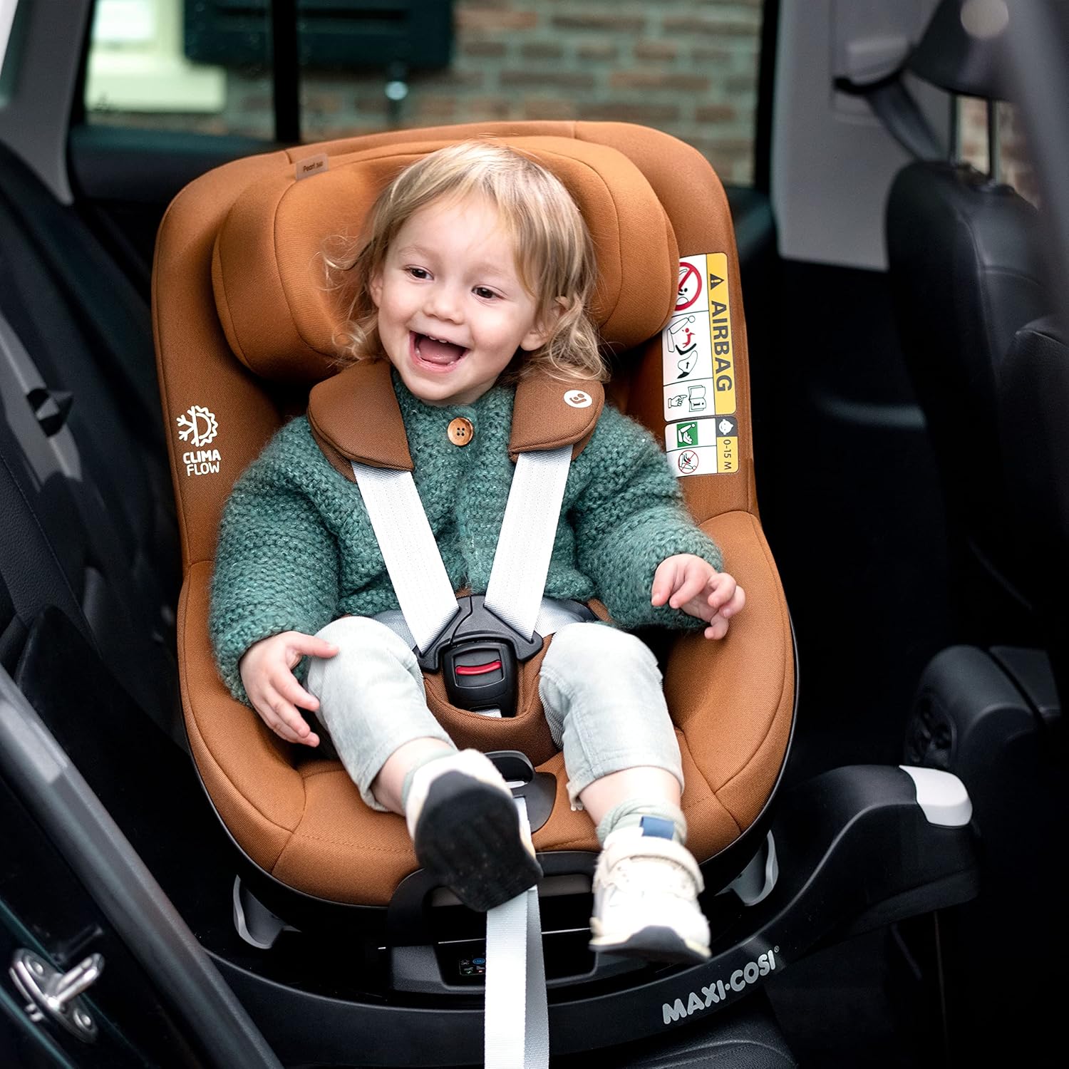 Maxi-Cosi Pearl 360 i-Size baby autositz, autositz 360 grad drehbar, 3 Monate - 4 Jahre (61-105 cm), Drehung mit nur einer Hand, ClimaFlow, Easy-In-Gurt, G-CELL, Authentic Black