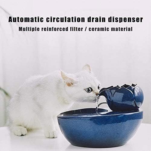 ALEjon Trinkbrunnen für Haustiere – Keramik-Trinkbrunnen für Katzen und Hunde mit automatischem, geräuschlosem Spender und Filter