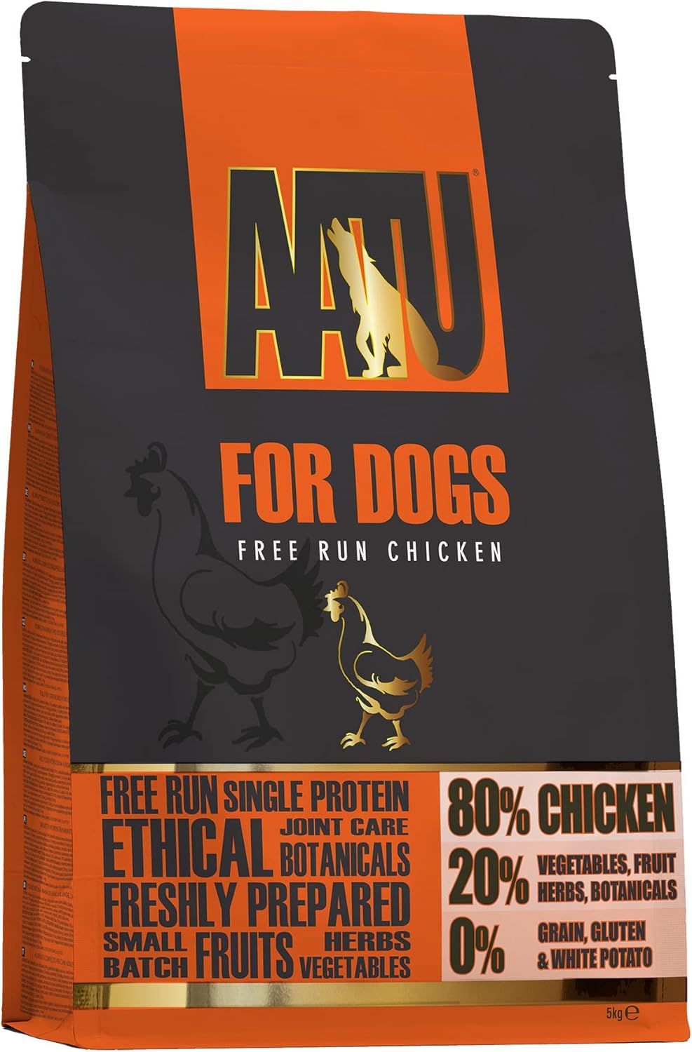 AATU Cibo Secco per Cani, Cibo Secco per Cani 80/20 con Pollo, Cibo per Cani Senza Cereali ad Alto Contenuto Proteico, Alimento Naturale per Cani Adulti di Tutte le Razze, 1,5 kg
