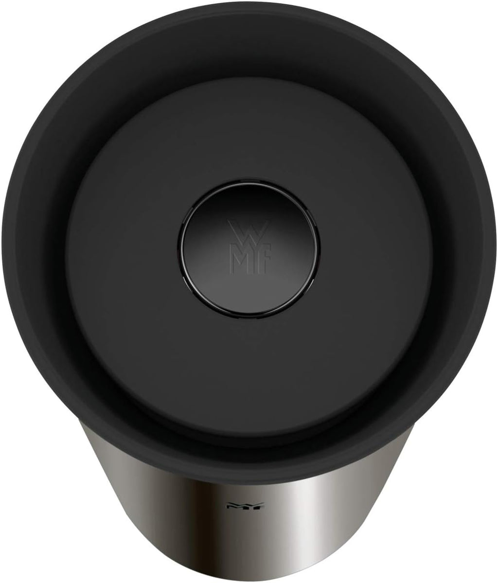 WMF Küchenminis Macchina da caffè con filtro Aroma, piccola, con caraffa termica, 870 Watt, tazza termica da asporto, macchina da caffè singola piccola con timer, cromargan opaco