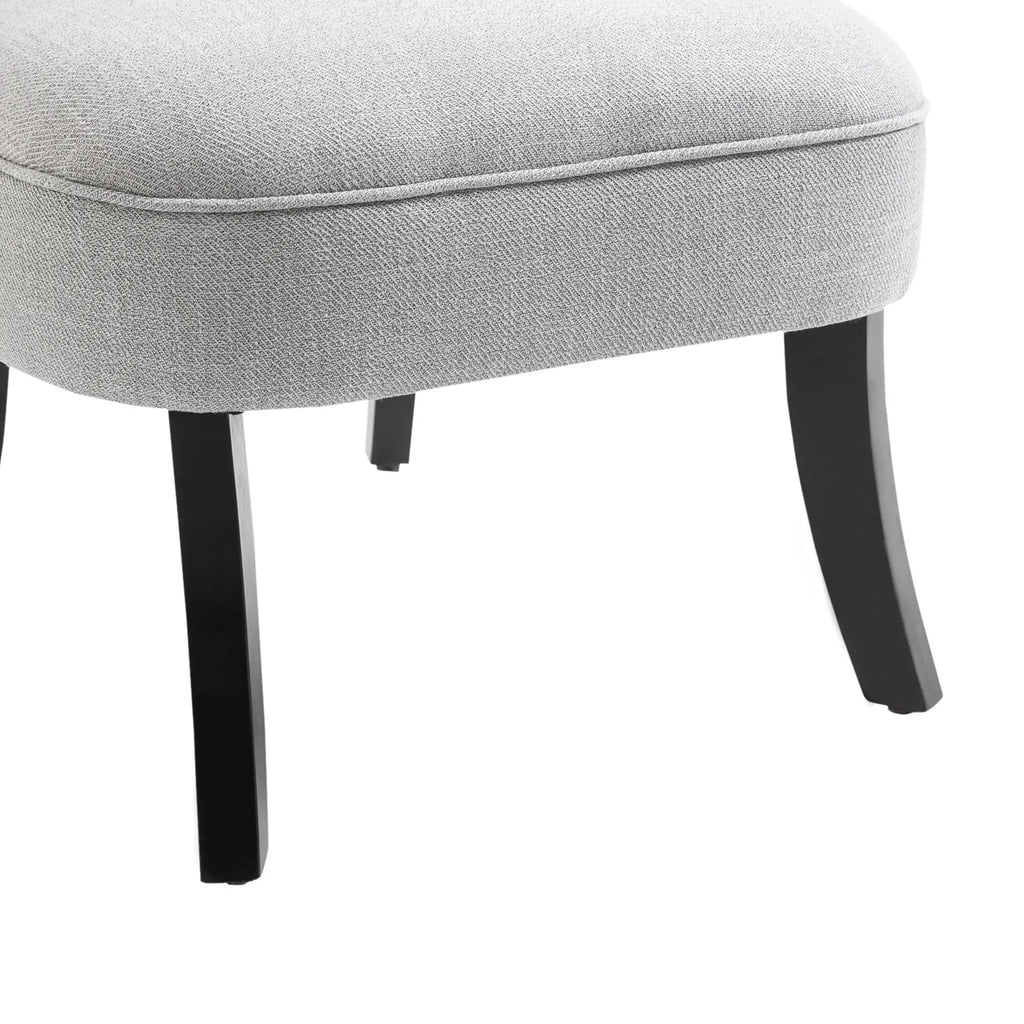 HOMCOM Poltrona imbottita stile vintage con cuscino schienale effetto lino Grigio