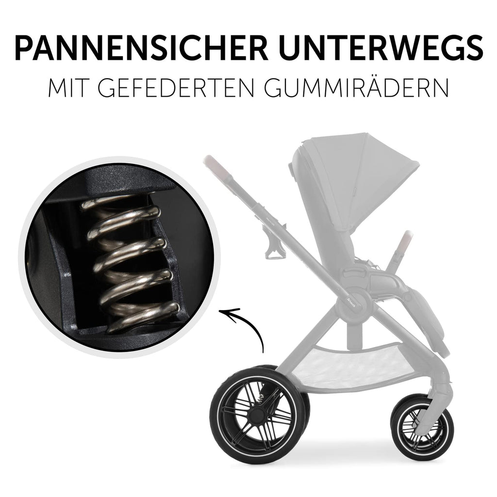 hauck Kinderwagen mit Beindecke Walk N Care ab Geburt bis 22 kg mit Liegefunktion, Becherhalter, Sitz Wendbar & Höhenverstellbar, Gummireifen, Teleskopgriff, UPF 50+, Zusammenklappbar (Dark Navy Blue9