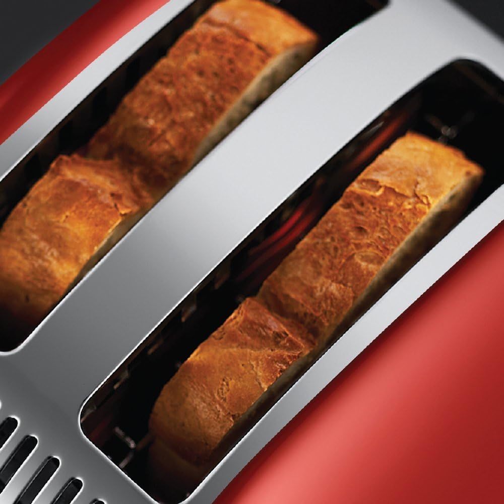 Russell Hobbs Set Colazione Colours+ Rosso: Macchina da caffè [Timer digitale, Doccetta per estrazione e aroma ottimali] 24031-56 + Bollitore [1,7l, 2400W] 20412-70 + Tostapane [per 2 fette] 26554-56