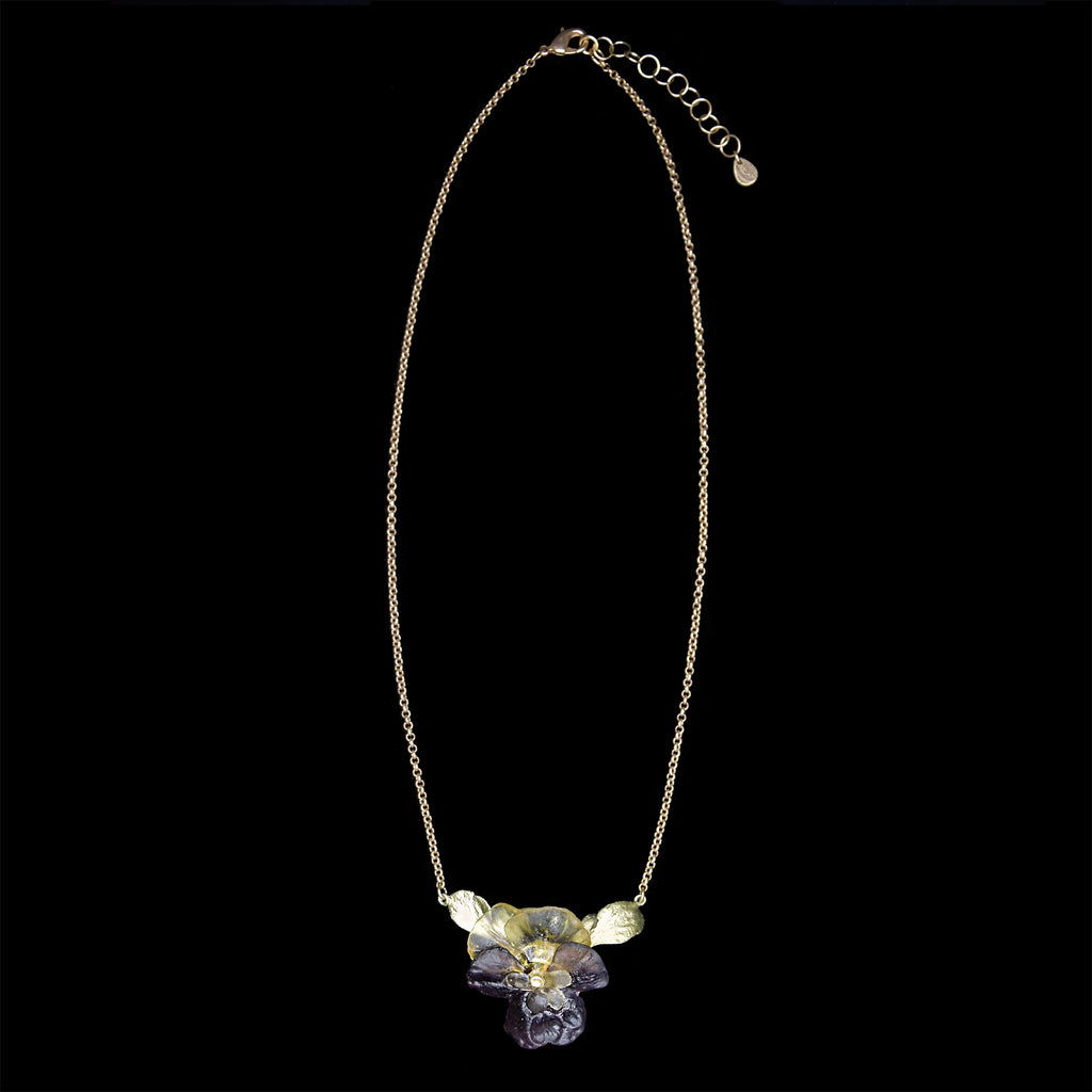 Stiefmütterchen Kette - Anhnger mit Blatt