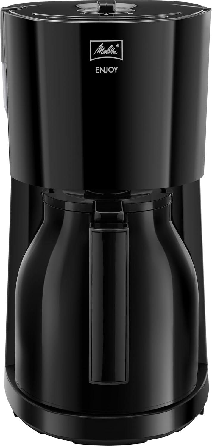 Melitta Enjoy - Macchina da caffè con filtro - con caraffa termica - sistema antigoccia - 8 tazze - bianco (1017-05)