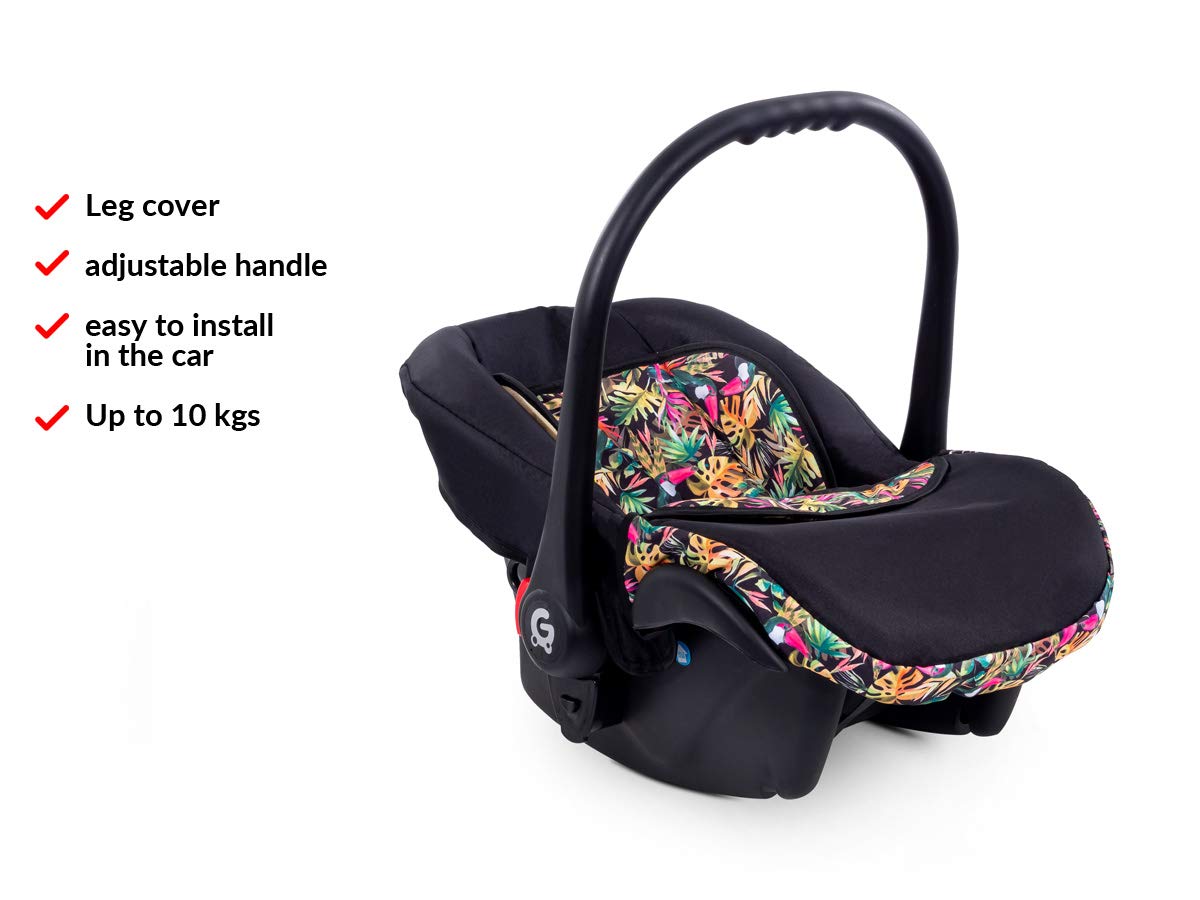 GaGaDumi Urbano 3 in 1 Kombikinderwagen Kinderwagen mit Autositz Komplettset incl Babyschale Buggy Wickeltasche Regenschutz Moskitonetz Voll-Gummireifen Beige/Schwarz