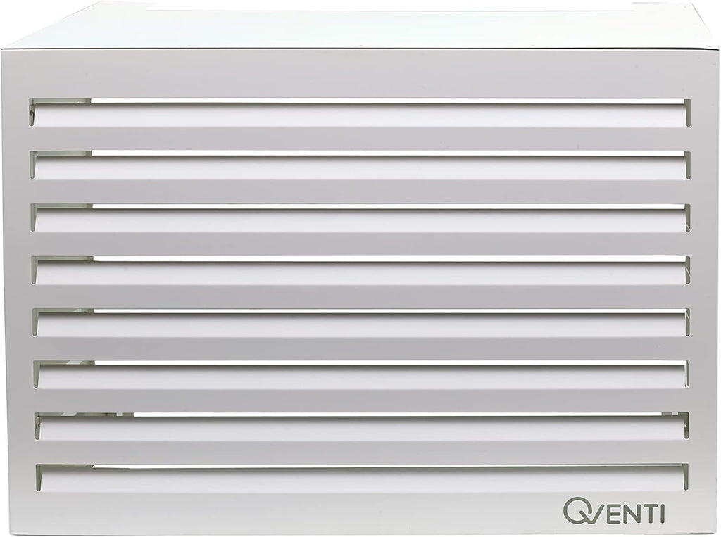 Copertura Qventi per condizionatore - Antracite/Grigio - Alluminio - Griglia di protezione - Rivestimento - Facile montaggio - Taglia S - Dimensioni esterne (LxPxH): 100 x 50 x 75 cm