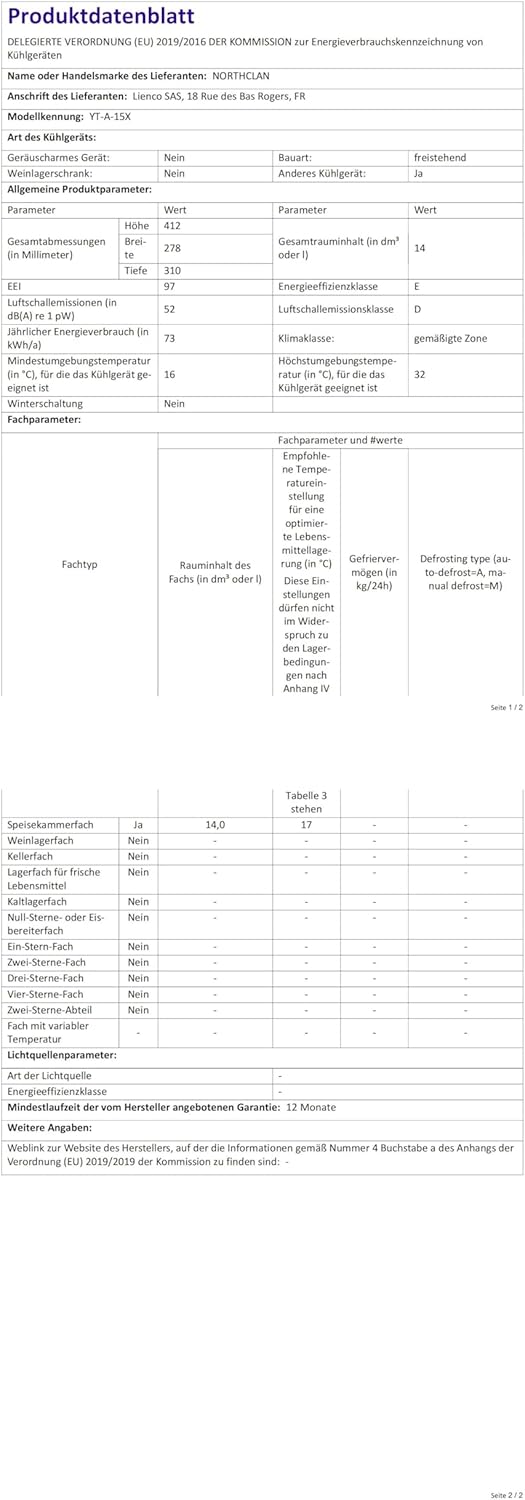 NORTHCLAN Mini Frigo per Camera 15 L, con 220 V CA/12 V CC per Uso in Auto e Casa, Frigorifero Portatile e Scaldavivande Perfetto per Bevande, Cosmetici, Snack, Modalità Max ed Eco, Nero