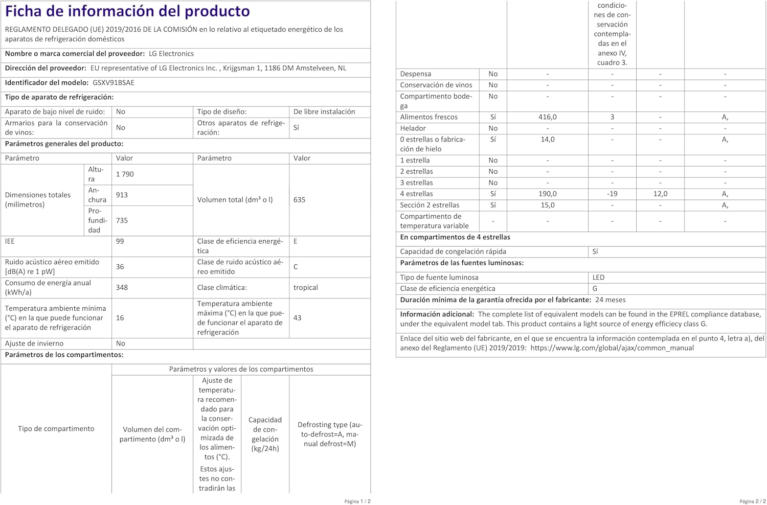 LG GSGV81PYLL Frigorifero Side by Side, Classe E, 635 L, Instaview, Frigorifero con congelatore, Dispenser ghiaccio, ghiaccio tritato, acqua, Total NoFrost, Smart Inverter Compressor, Wi-Fi