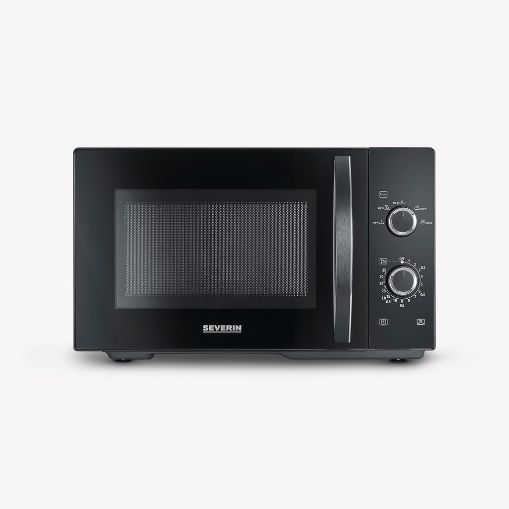 SEVERIN 2-in-1 Mikrowelle mit Grill 800 W, Grillofen mit 25 L Kapazitt und 9 Leistungsstufen, Mikrowelle mit Grillrost und Drehteller, silber, MW 7785