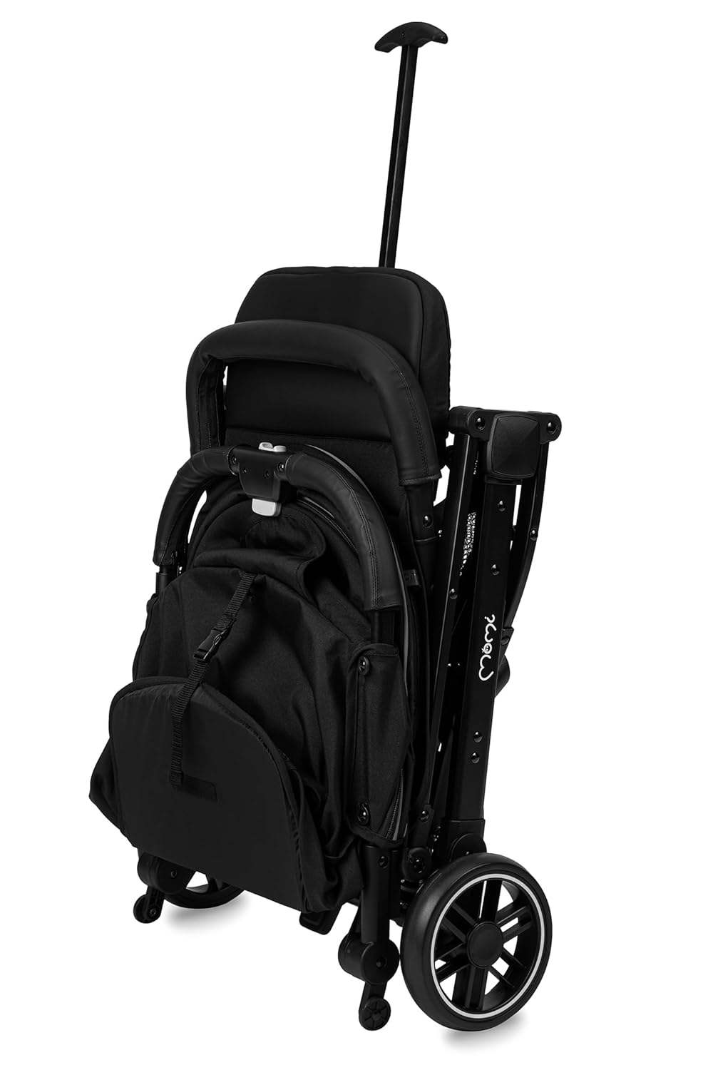 MOMI ESTELLE Kinderwagen für Kinder ab 6 Monat bis zu max körpergewicht von 15 kg, klappbar auf die Maße 65 x 51 x 21 cm, gewicht 7,5 kg, 5-Punkt-Sicherheitsgurt, koffer, grau-gold, Räder 6''/6,5''