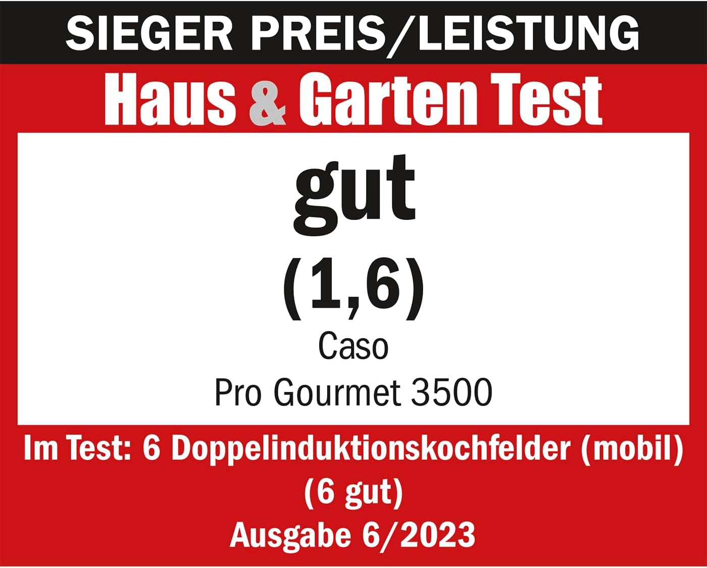 CASO Pro Gourmet 3500 - Mobiles Doppel- Induktionskochfeld, Testsieger Haus & Garten Test, max. 3500 Watt, 60-240°C, 12 Leistungsstufen, für Topfgrößen bis 22cm