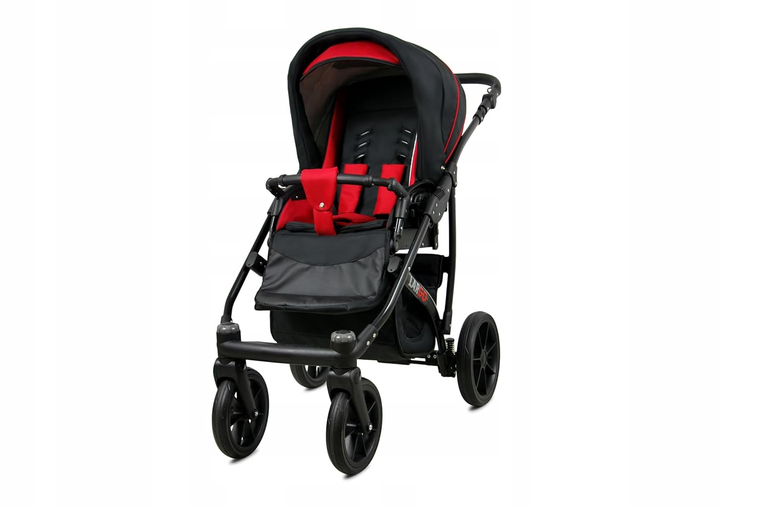 BabyLux Largo 2-in-1 Baby Kinderwagen Tief und Kinderwagen mit Zubehör Verstellbar und faltbar Aluminiumkonstruktion Wasserdicht Nicht abnehmbare Räder Brown Cream White Frame