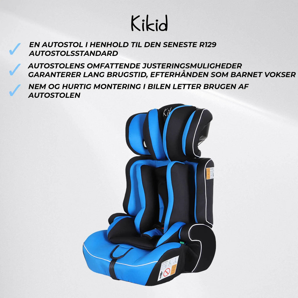 Kikid Seggiolino auto Basic 76-150cm R129, nero blu