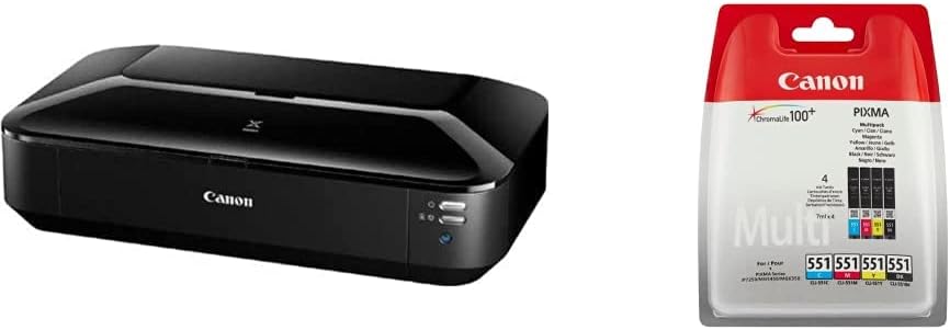Canon PIXMA iX6850 Stampante Multifunzione a Getto d'Inchiostro a Colori A3+ (Stampante per Ufficio, Stampa Fotografica, Stampa Testo, 9.600 x 2.400 DPI, WiFi, WLAN, USB, 5 Inchiostri Separati, Stampa Diretta, App di Stampa) Nera