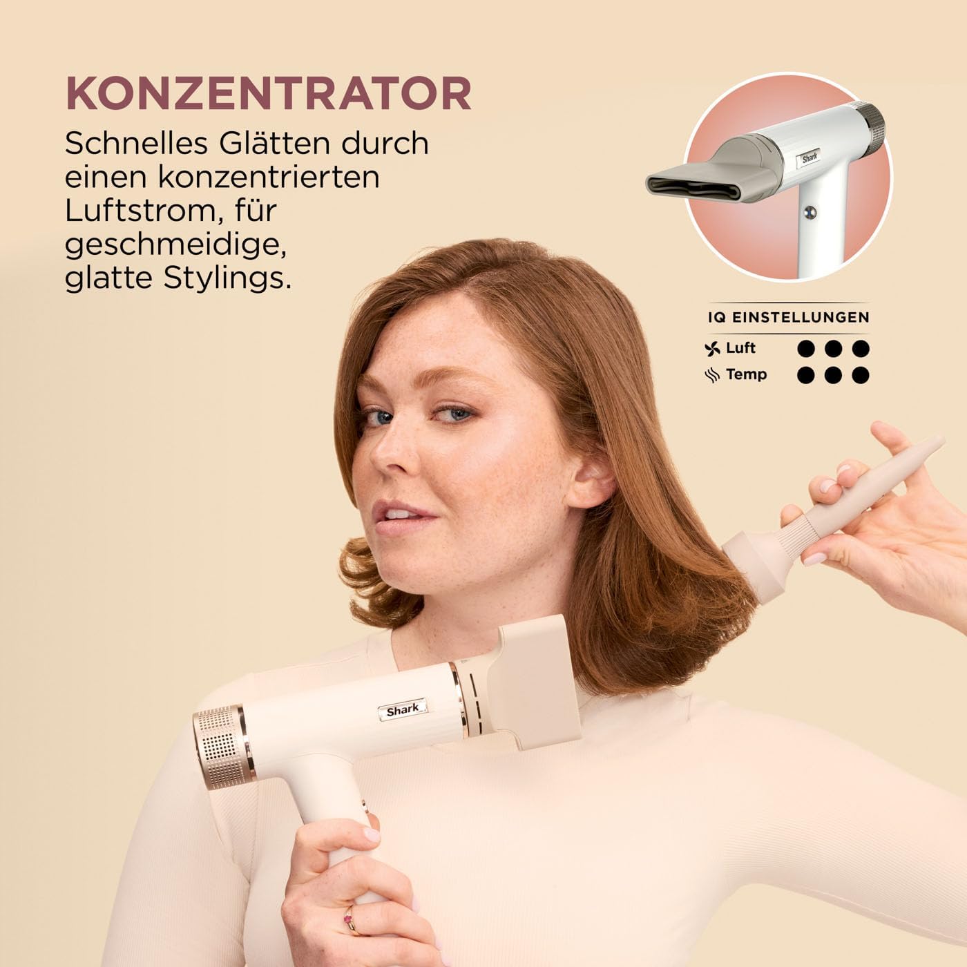 Shark SpeedStyle Haartrockner & RapidGloss Finisher mit Aufbewahrungstasche, 5 Styler, Für Alle Haartypen, Schnelltrocknend, Glättet Fliegende Haare, Keine Hitzeschäden, Ionisch, Seide, HD352EU