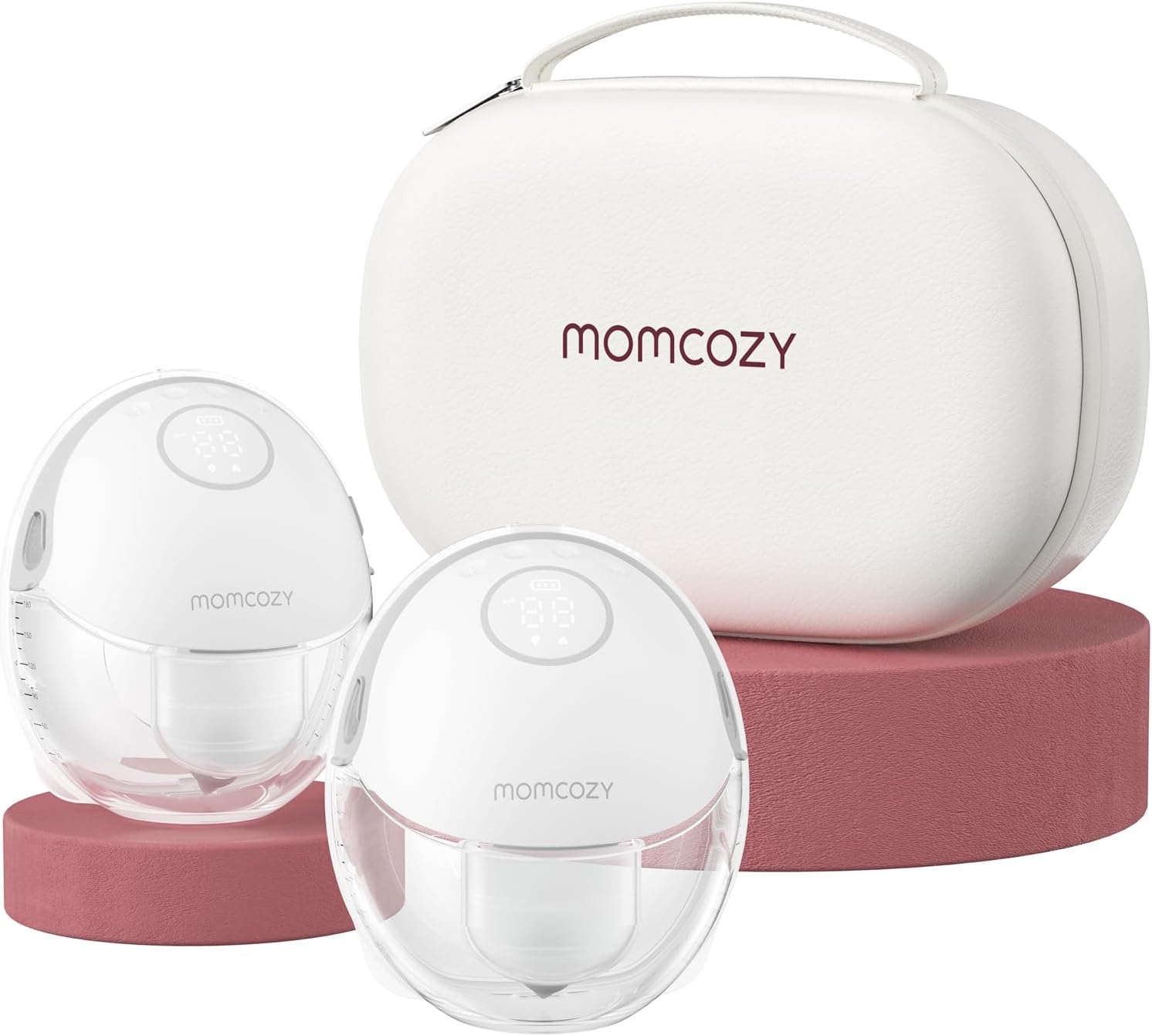 Momcozy Milchpumpe Mobile Style| M6, Tragbare Stillpumpe, Idealer Rhythmus für mehr Milch, DoubleFit-Flansch, mehr Passform und Diskretion mit 3 Modi und 9 Stufen - 24 mm (2, Grau)