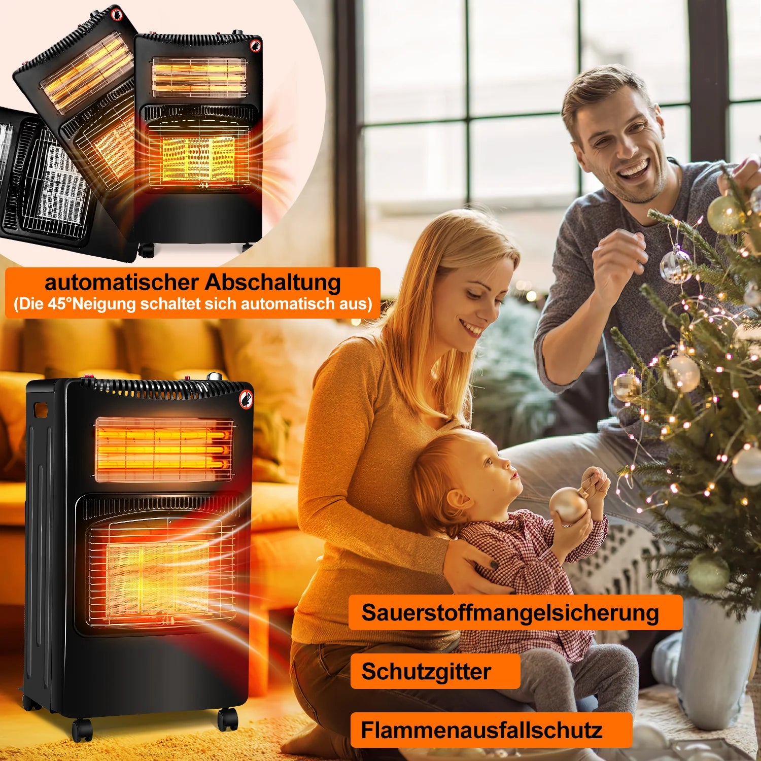 Sonnewelt Stufa a gas 4200W e riscaldatore elettrico a gas 1260W con regolatore di pressione