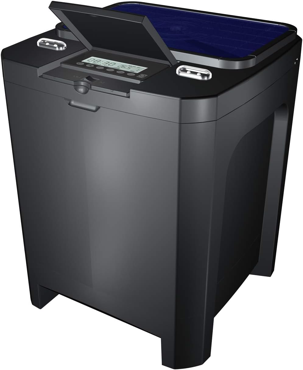 JBL Dosatore automatico per mangime per Koi e altri pesci da stagno, PROPOND AUTOFOOD, Resistente alle intemperie, Solare, 37,5 x 37,5 x 46,2 cm, nero