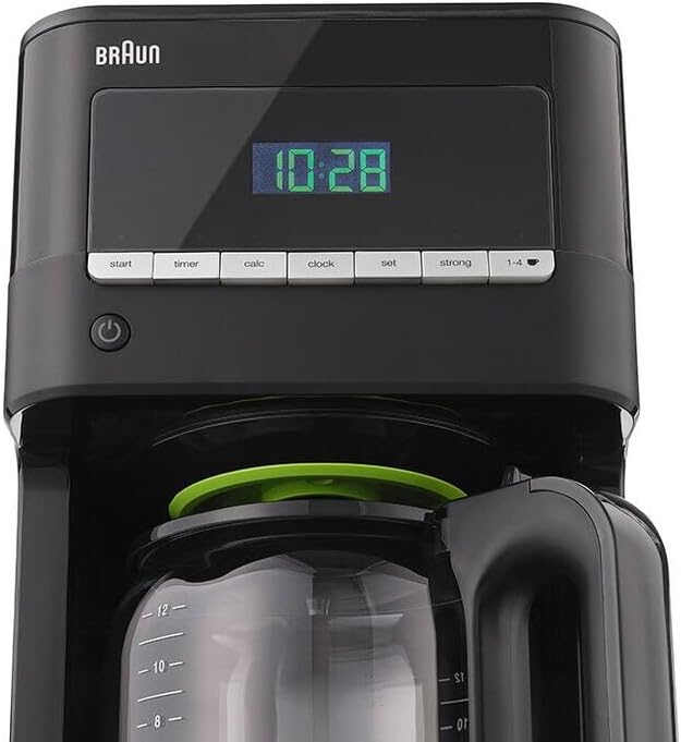 Braun Household PurAroma 7 Macchina da caffè KF 7125 – Macchina da caffè filtro con caraffa termica e funzione timer, Caffettiera per un aroma unico, 1000 Watt, Nero/Acciaio inox