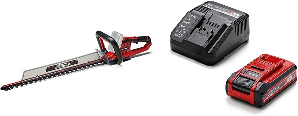 Einhell Tagliasiepi a batteria GE-CH 18/60 Li-Solo Power X-Change (18 V, lunghezza di taglio 60 cm, distanza denti 22 mm, impugnatura orientabile, inclusa protezione antitaglio, senza batteria)