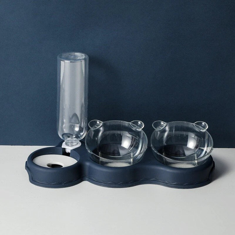 Multifunktionaler 3-in-1 Futter- und Wasserspender für Katzen & Hunde | Rutschfest und Praktisch