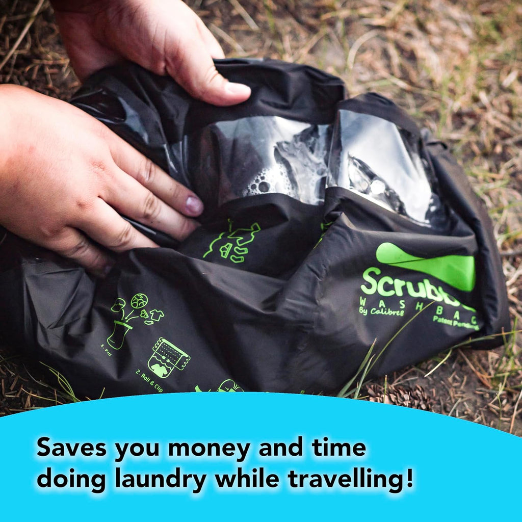 Scrubba Toplader Wash Bag 2.0 - Lavatrice portatile da campeggio - Borsa per il lavaggio e sacca da bucato, Verde