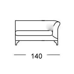 Ersatzbezug, Neubezug für Dema Dormeuse Ottomanne 140 cm, AL rechts