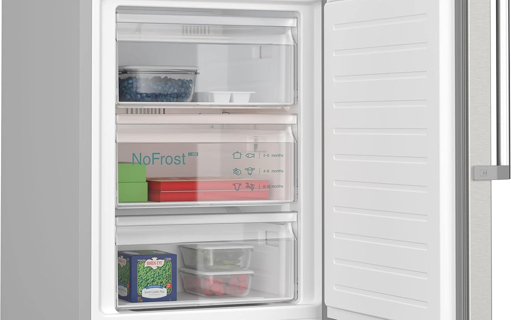 SIEMENS KG39EAICA iQ500 Frigorifero con congelatore, 201 x 60 cm, 249 L frigorifero + 94 L congelatore, LowFrost sbrinamento meno frequente, illuminazione a LED uniforme, BigBox spazio per alimenti congelati di grandi dimensioni