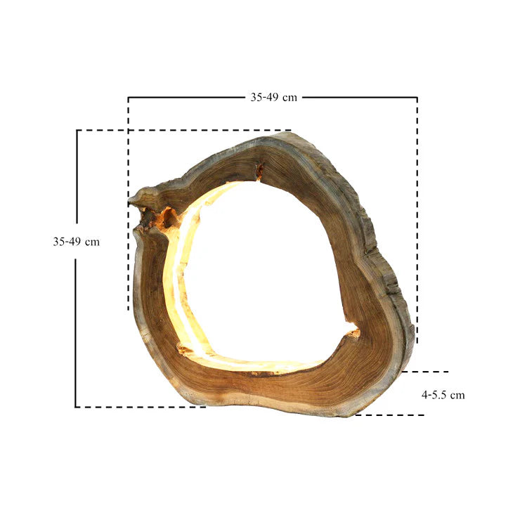 Baumscheibe Tischlampe NATURA LED mit integriertem LED-Band