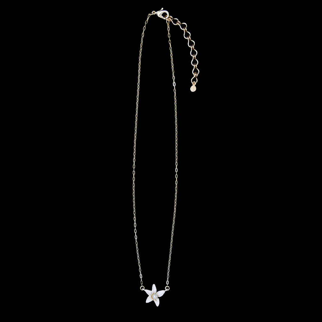 Arancione - Collana con ciondolo a forma di fiore