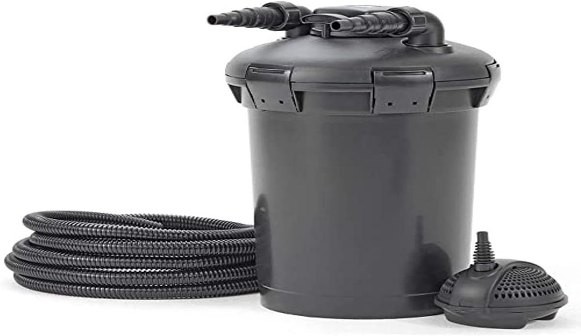 Pontec 57146 PondoPress Set 10000 - Druckfilter-Komplettset inklusive Filterpumpe und UVC-Technik / Teichfilter / Außenfilter