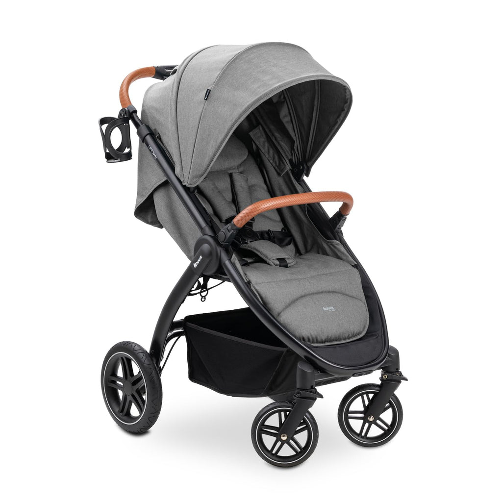 Hauck Uptown Passeggino Melange Rose – Passeggino per ogni terreno, seduta extra large, posizione nanna, ruote in gomma, sospensioni, compatto e facile da piegare, con parapioggia