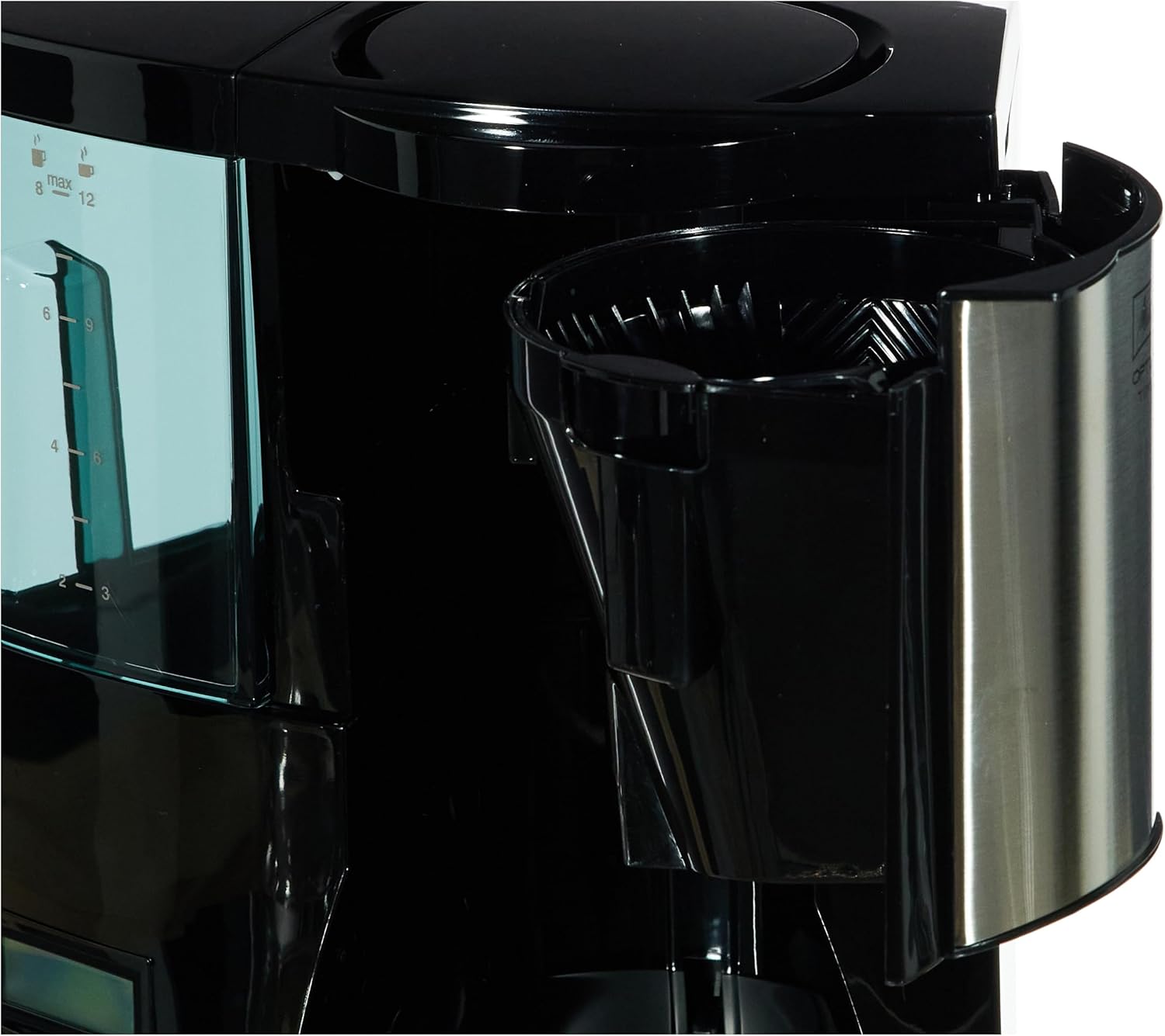 Melitta Optima Timer – Macchina da caffè con timer, macchina da caffè americano con caraffa in vetro e serbatoio dell'acqua rimovibile, per un massimo di 8 tazze di caffè, nero