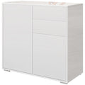 HOMCOM Credenza Comodino Armadietto con Scaffale Regolabile Antiribaltamento Bianco
