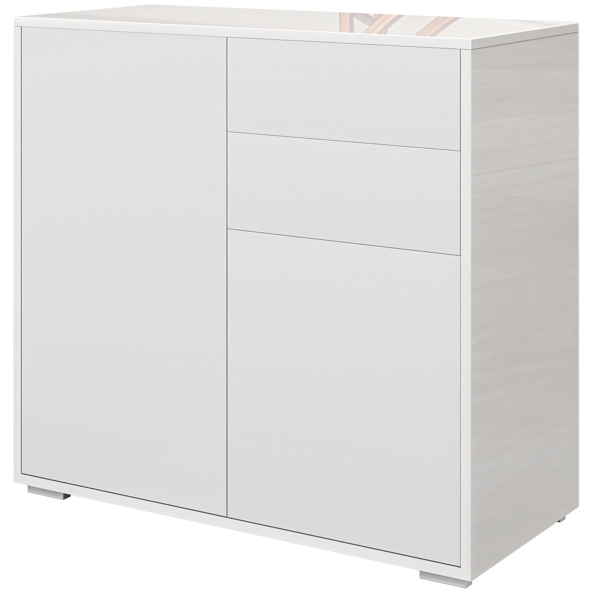 HOMCOM Credenza Comodino Armadietto con Scaffale Regolabile Antiribaltamento Bianco