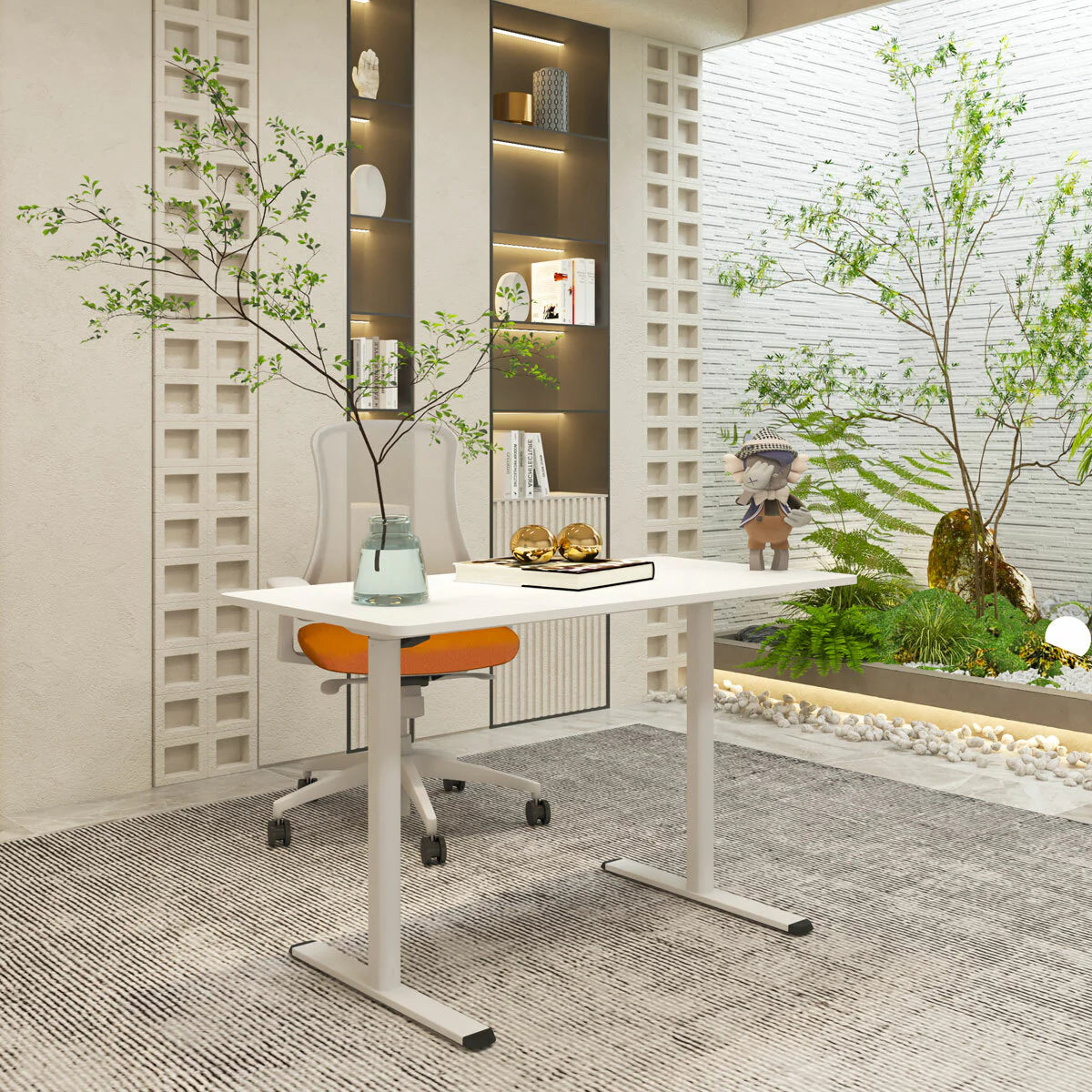 Lykke Scrivania elettrica 140x70cm Nordic, Bianco