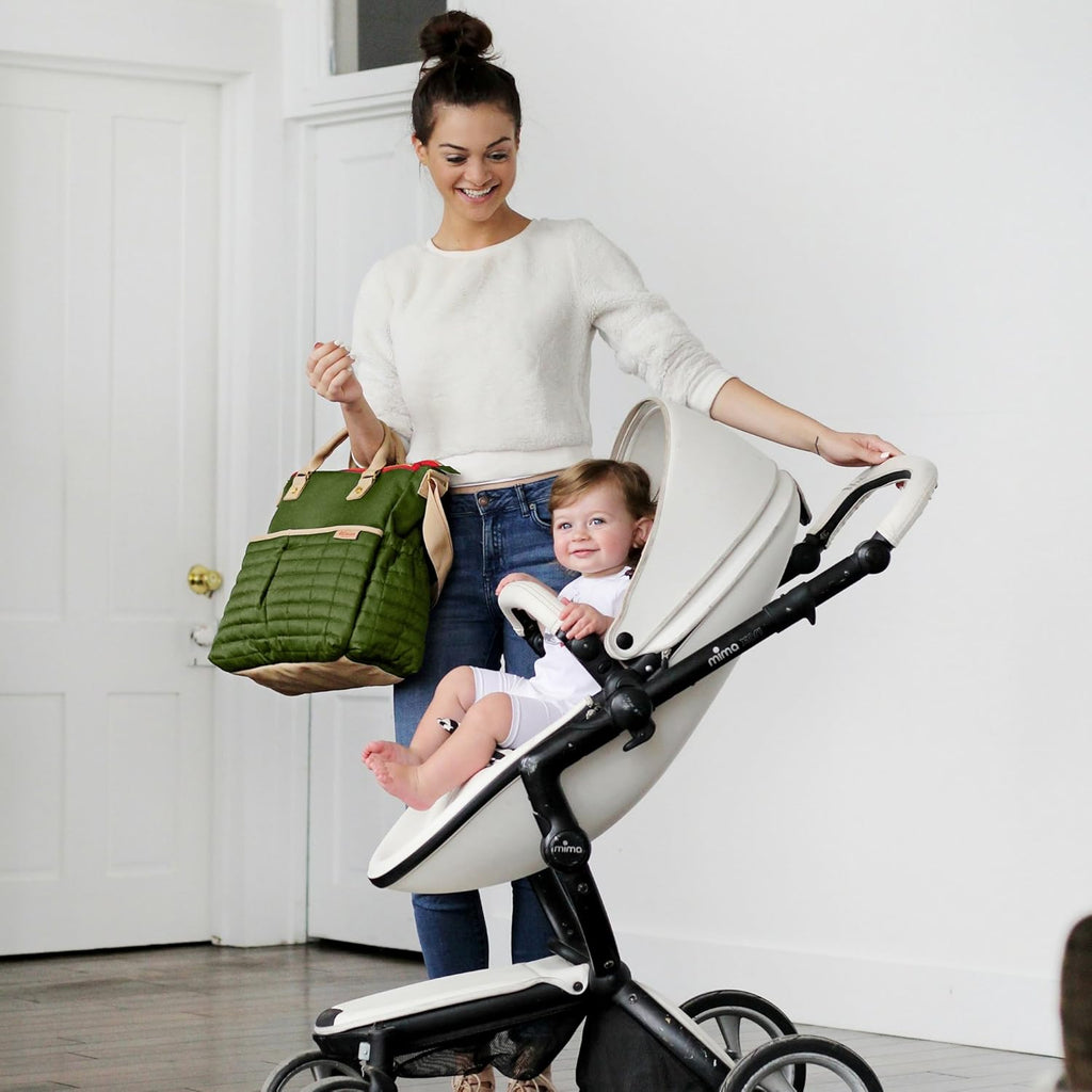 Maman Designer-Wickeltasche, mit passender Wickelunterlage, patentiert, Grün (Grün ), Einheitsgröße