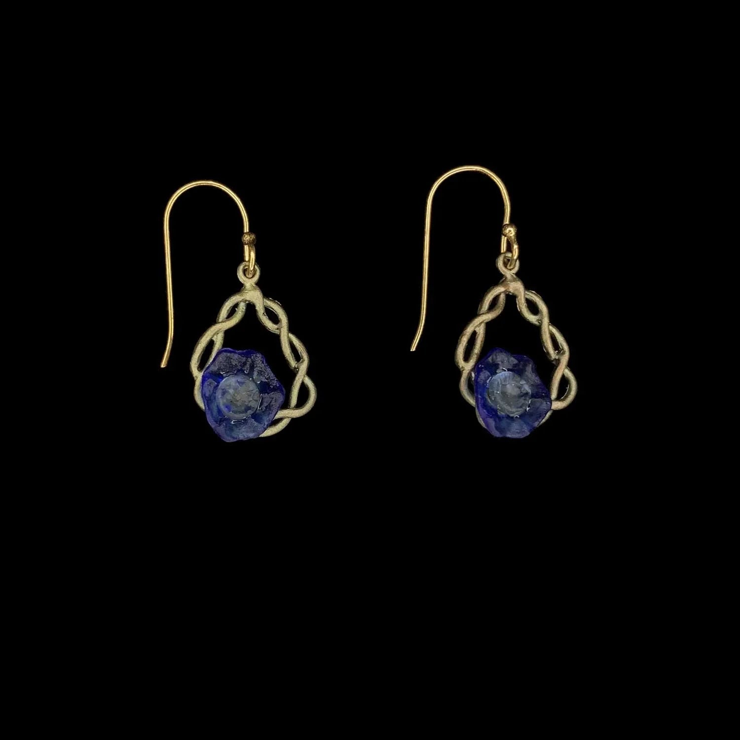 Blaue Prunkwinde Ohrhnger - Kleines Oval